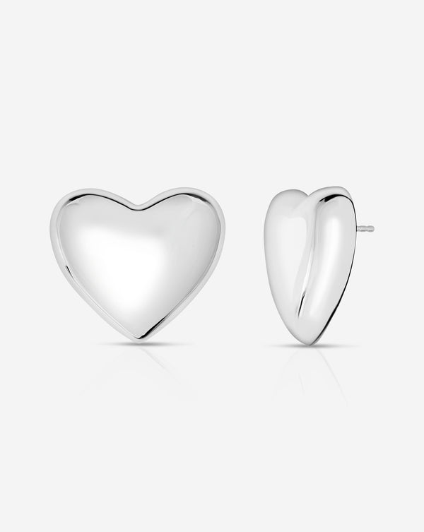 Statement Sterling - Heart Cloud Studs product still