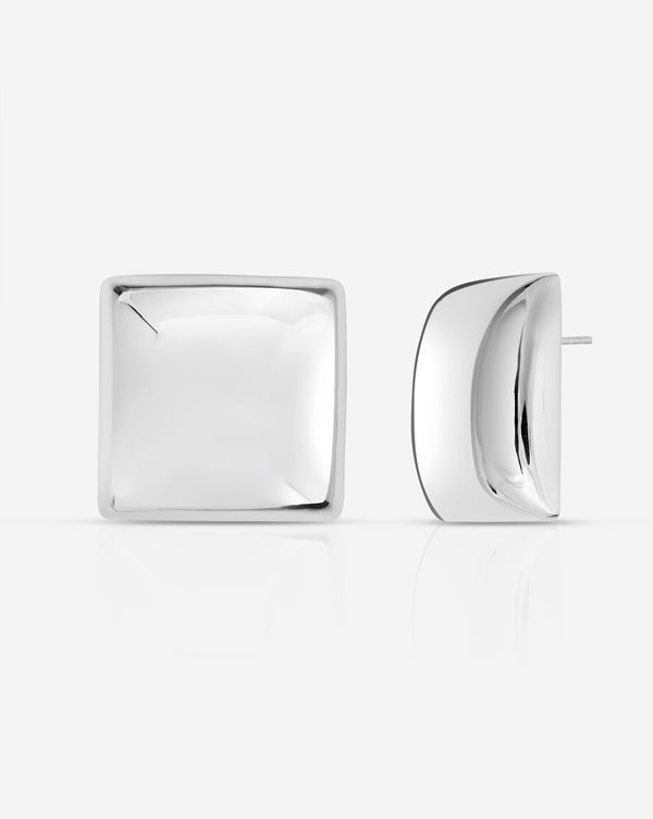 Statement Sterling - Square Cloud Studs
