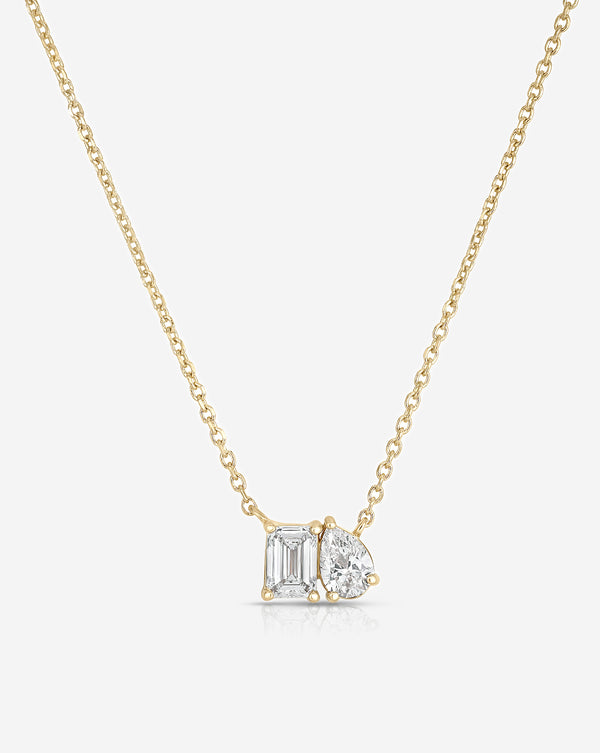 Ring Concierge Toi et Moi Diamond Pendant 14k Yellow Gold - Flat image zoomed in