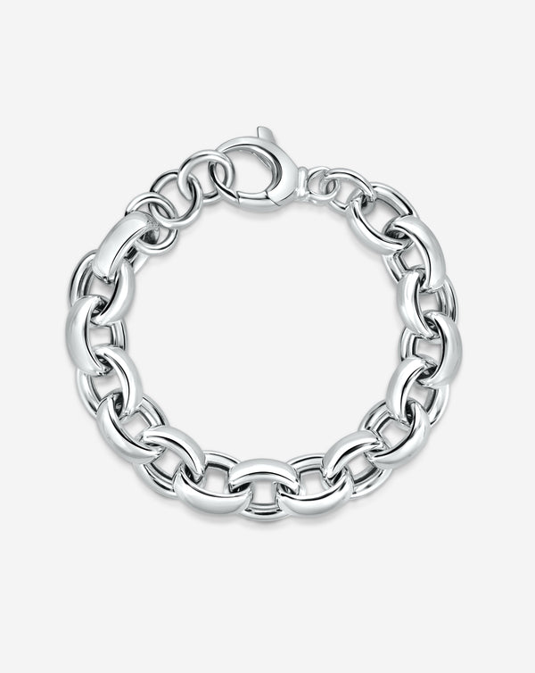 Ring Concierge Bracelets Sterling Silver Statement-Sterling Round Link Chain Bracelet