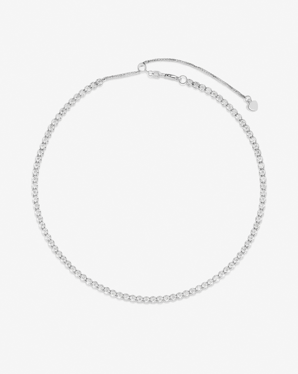 GIF of Ring Concierge Multiway Tennis Necklace + Double Wrap Bracelet 14k White Gold