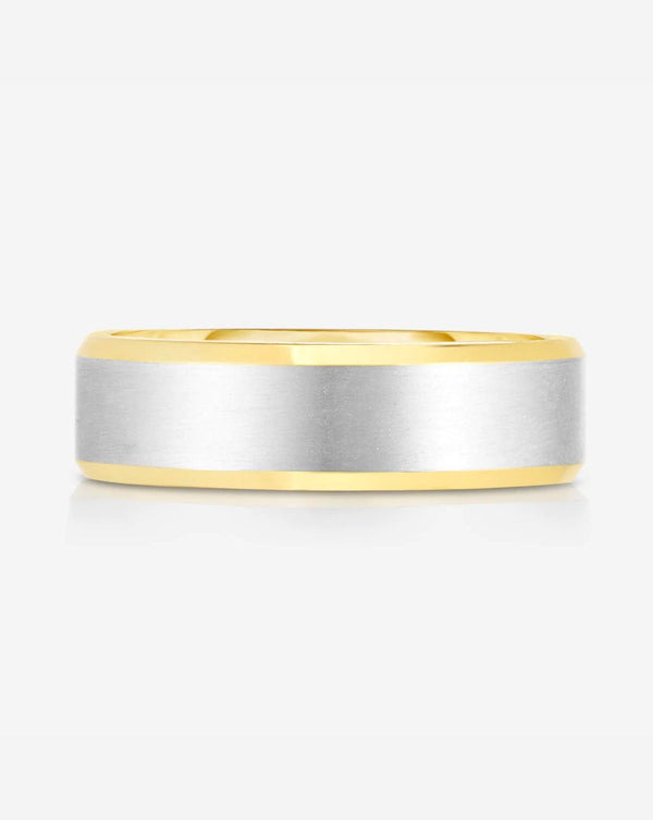 6 mm Contrast + Beveled Wedding Band