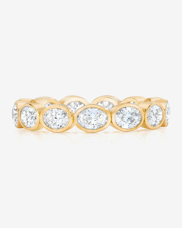 Lab Diamond Sideways Oval Bezel Eternity Band