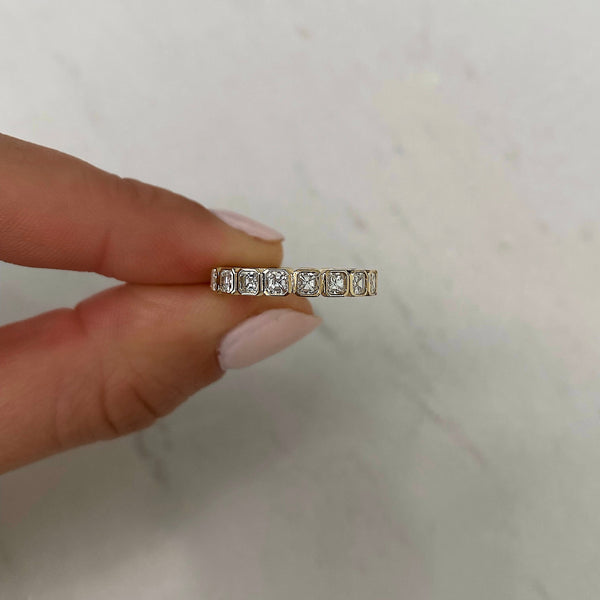 Lab Diamond Asscher Bezel Eternity Band