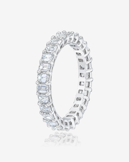 Bridal Wedding Bands Platinum Mini Emerald Eternity Band side view