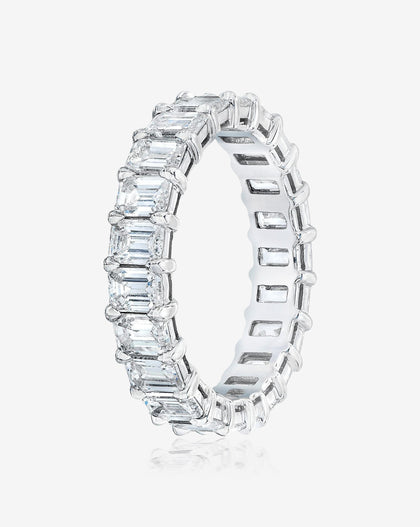 Bridal Wedding Bands Petite Emerald Cut Eternity Band