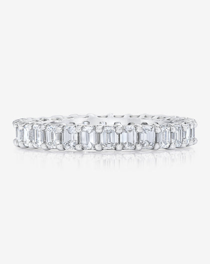 Bridal Wedding Bands Platinum / 3 Mini Emerald Eternity Band