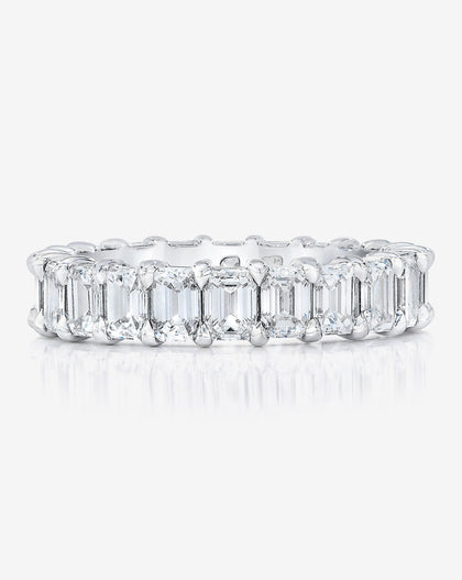 Bridal Wedding Bands Platinum / 3 Petite Emerald Cut Eternity Band