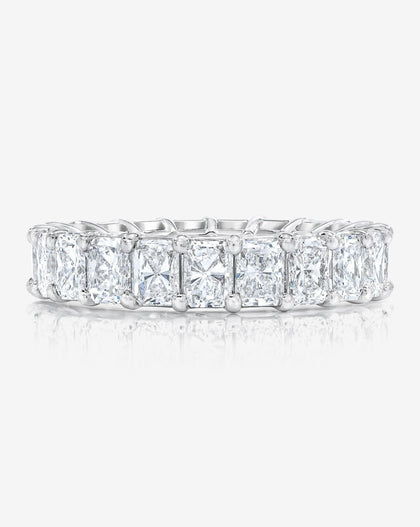 Bridal Wedding Bands Platinum Petite Radiant Eternity Band flat lay image