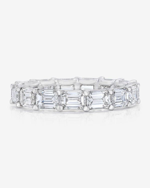 Lab Diamond Sideways Emerald Eternity Band