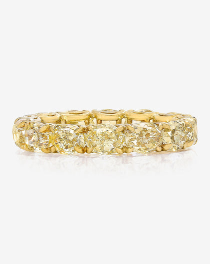 Bridal Wedding Bands Sideways Oval Yellow Diamond Eternity Band