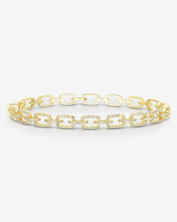 Ring Concierge Bracelets 14k Yellow Gold / 18 cm Diamond Link Bangle