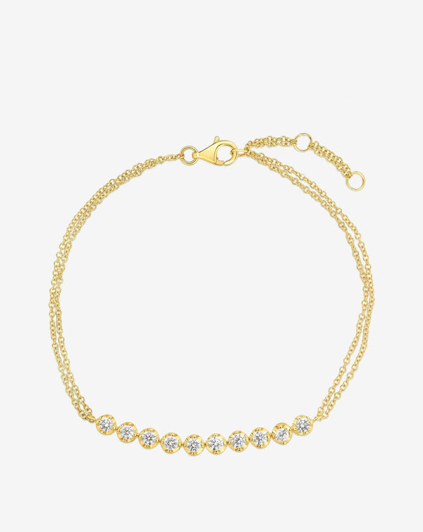 Ring Concierge Bracelets 14k Yellow Gold Double Chain Diamond Bracelet