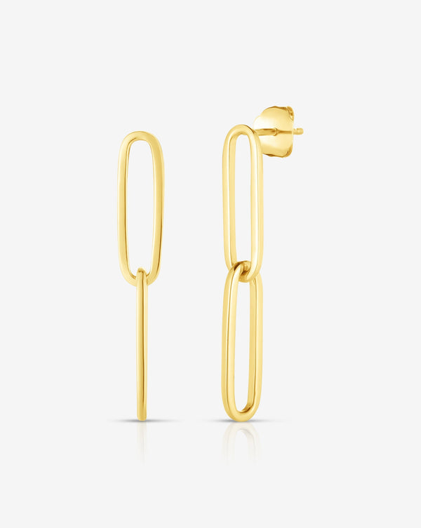 Ring Concierge 14k Yellow Gold Gold Link Drop Earrings - Flat image
