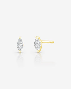 Ring Concierge Earrings 14k Yellow Gold / Pair Tiny Marquise Studs