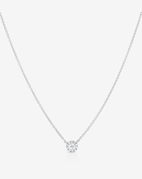 14K Yellow Gold Diamond Cluster Pendant Necklace