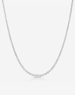 Ring Concierge Necklaces 14k White Gold Graduated Bezel Diamond Tennis Necklace