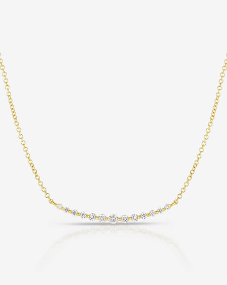 Graduated Single Prong Diamond Necklace