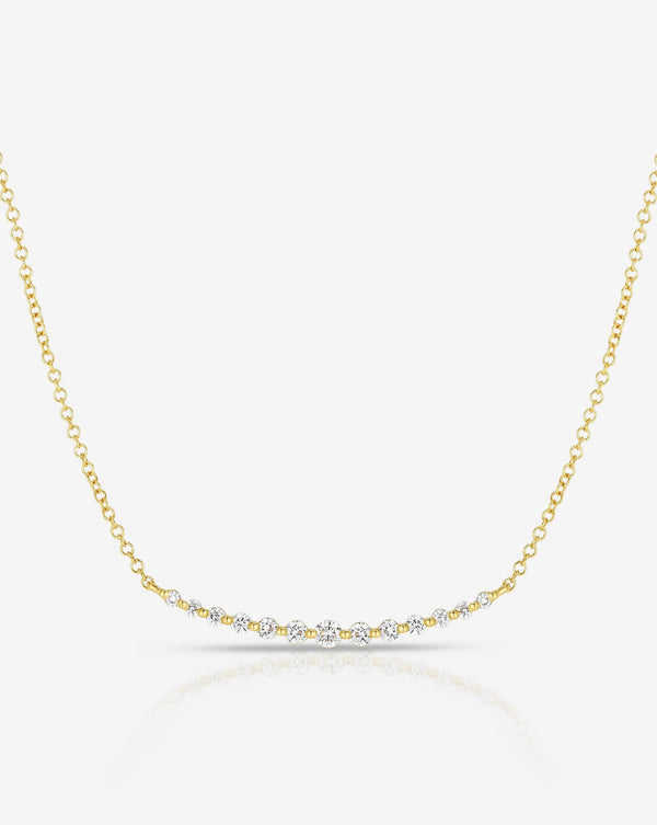 Graduated Single Prong Diamond Necklace