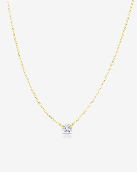Diamond V Necklace, Yellow Gold