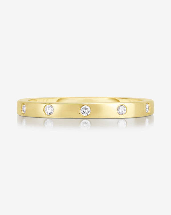 Inlay Diamond Ring - 14k Yellow Gold