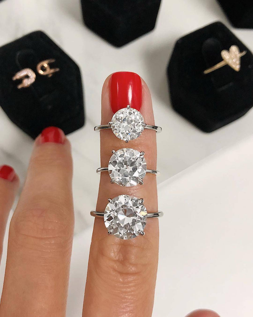 Engagement Bridal Square Halo Ring Set Cushion Cut Shape Diamond 1/2-Carat  1-Carat to 5-Carat in 14K 18K White Yellow Gold or Platinum - Roy Rose  Jewelry