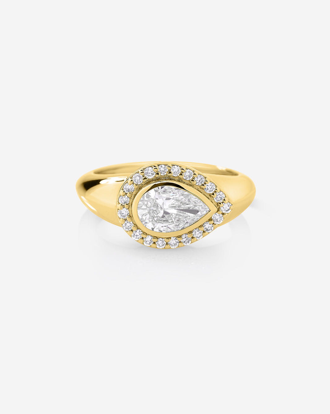 Halo Lab Diamond Signet Ring