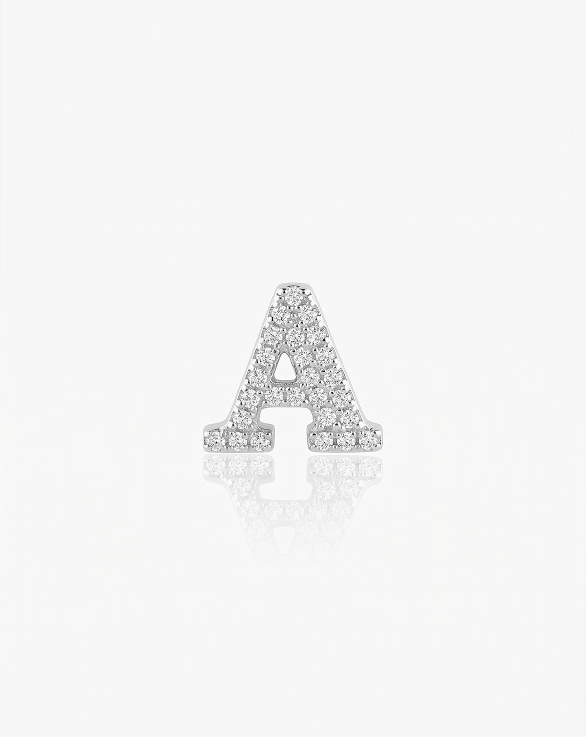 Pavé Diamond Initial Bead in letter "A" 14k White Gold