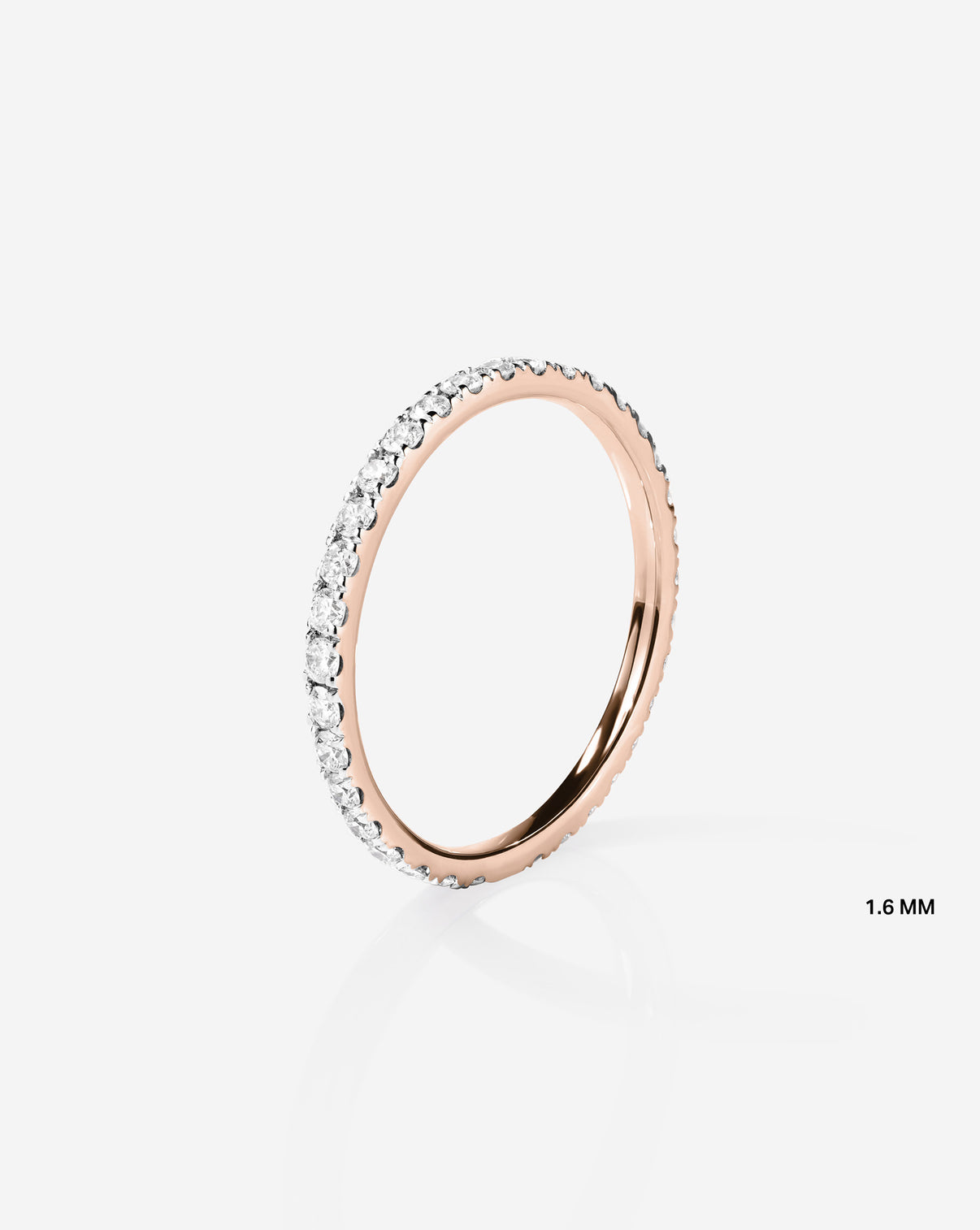 1.6 mm Perfect Pave Ring in 14k Rose Gold Eternity
