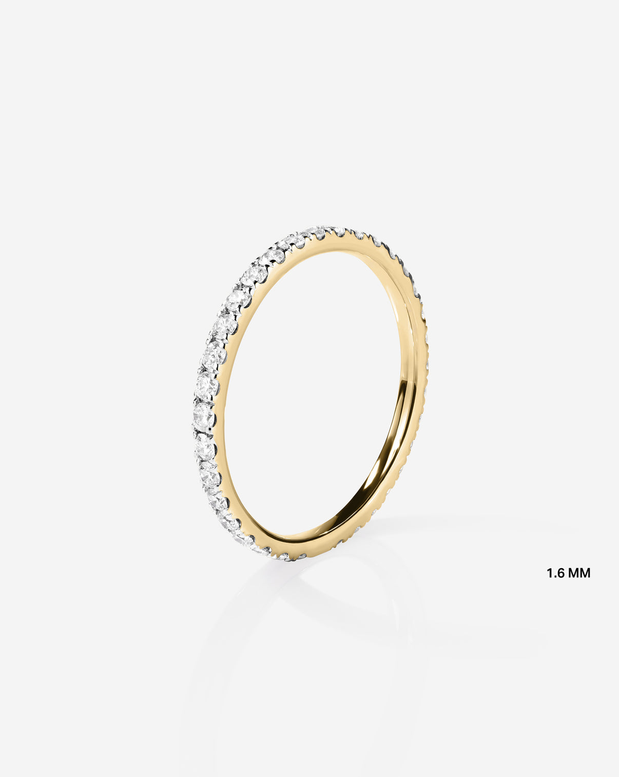 1.6 mm Perfect Pave Ring in 14k Yellow Gold Eternity