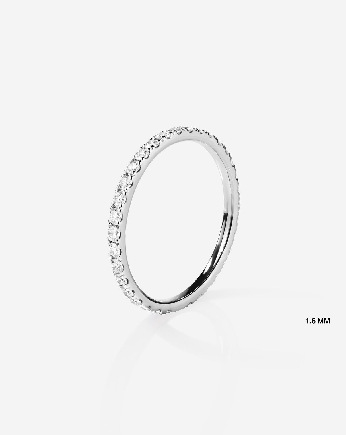 1.6 mm Perfect Pave Ring in 14k White Gold Eternity