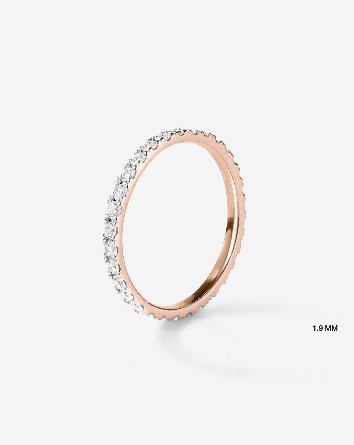 Upright image of 1.9 mm Perfect Pave Ring in 14k Rose Gold Eternity
