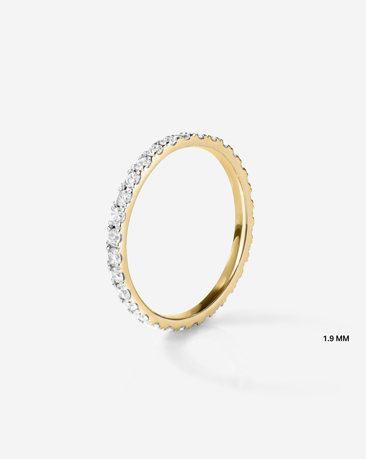 Upright image of 1.9 mm Perfect Pave Ring in 14k Yellow Gold Eternity
