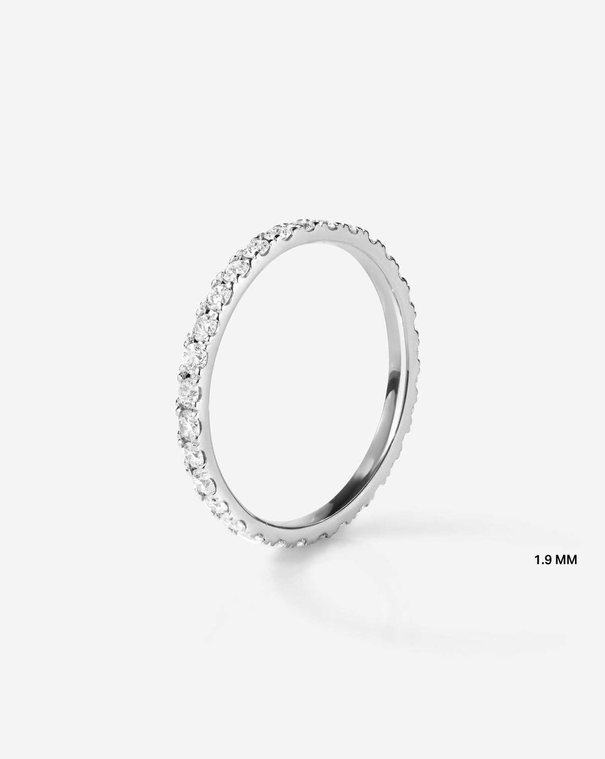 Upright image of 1.9 mm Perfect Pave Ring in 14k White Gold Eternity