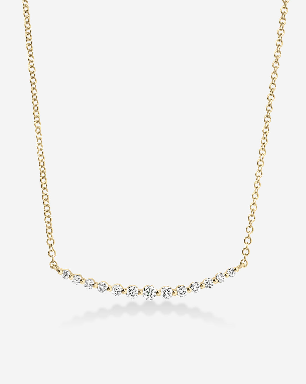 Ring Concierge Necklaces 14k Yellow Gold Graduated Single Prong Diamond Necklace