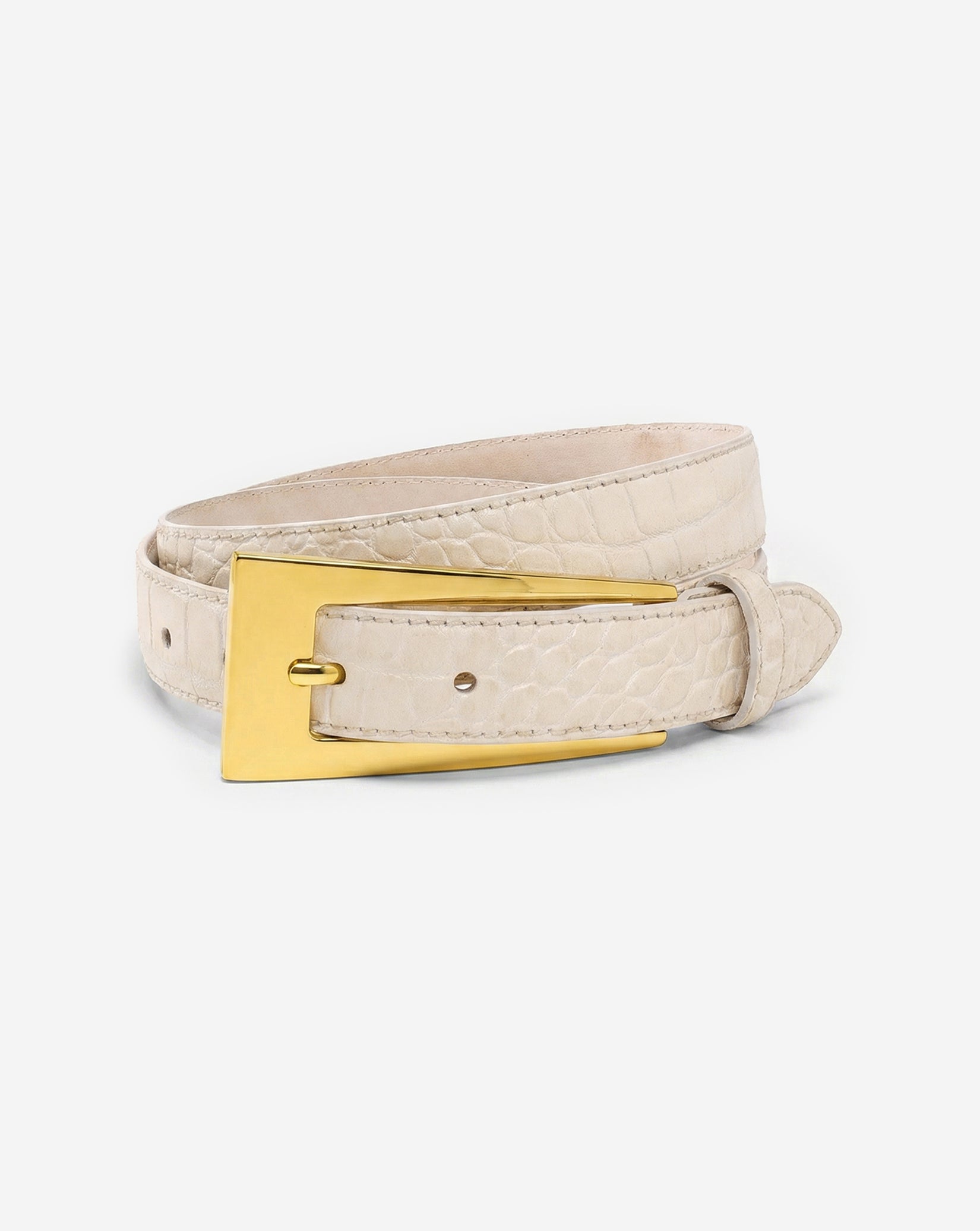 【luck company】 ring white leather belt M White Triple Metal Loop Belt | LeeKnow - Stray Kids - Fashion Chingu