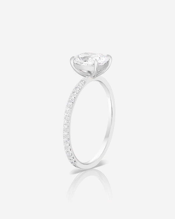 1.64 Cushion in the Whisper Thin® Pave Natural Diamond Ring Platinum