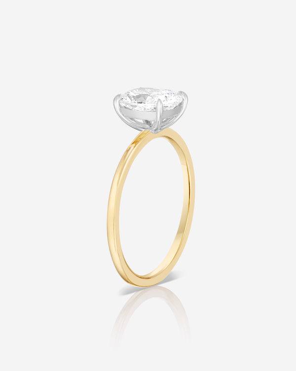 1.57 Cushion in the Whisper Thin® Natural Diamond Ring 14K Yellow Gold with Platinum Prongs