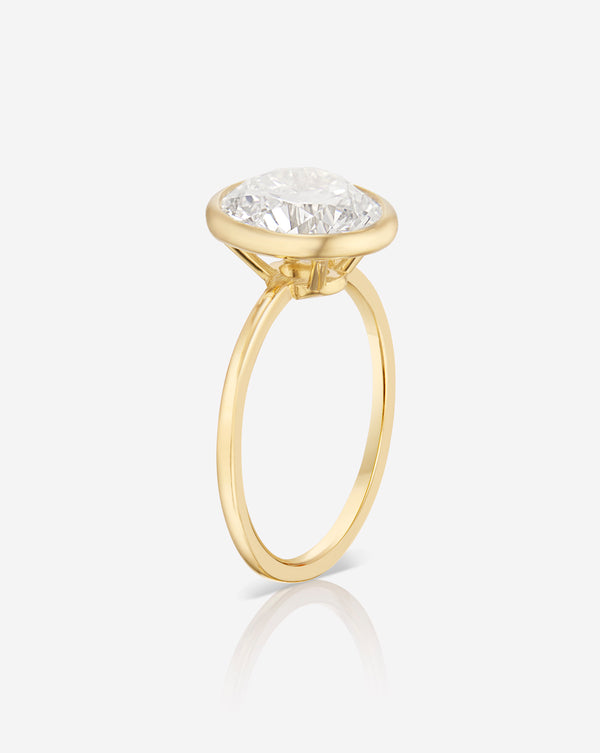 3.12 Round Brilliant in the Whisper Thin® Bezel  Lab Grown Diamond Ring 14k Yellow Gold