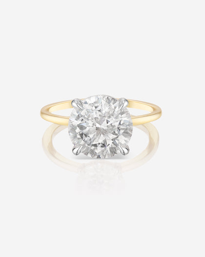 3.61 Round Brilliant in the Whisper Thin®  Lab Grown Diamond Ring 14K Yellow Gold with Platinum Prongs