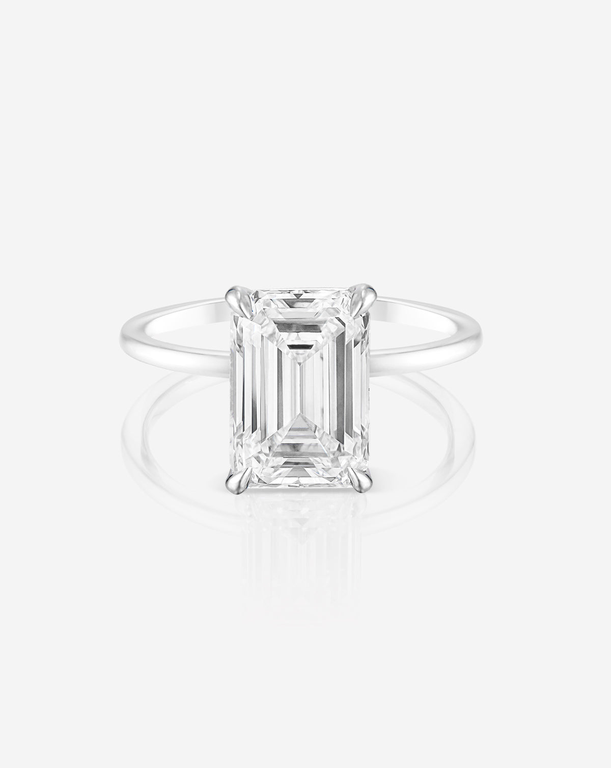 Emerald Cut in the Whisper Thin®  Lab Grown Diamond Ring Platinum