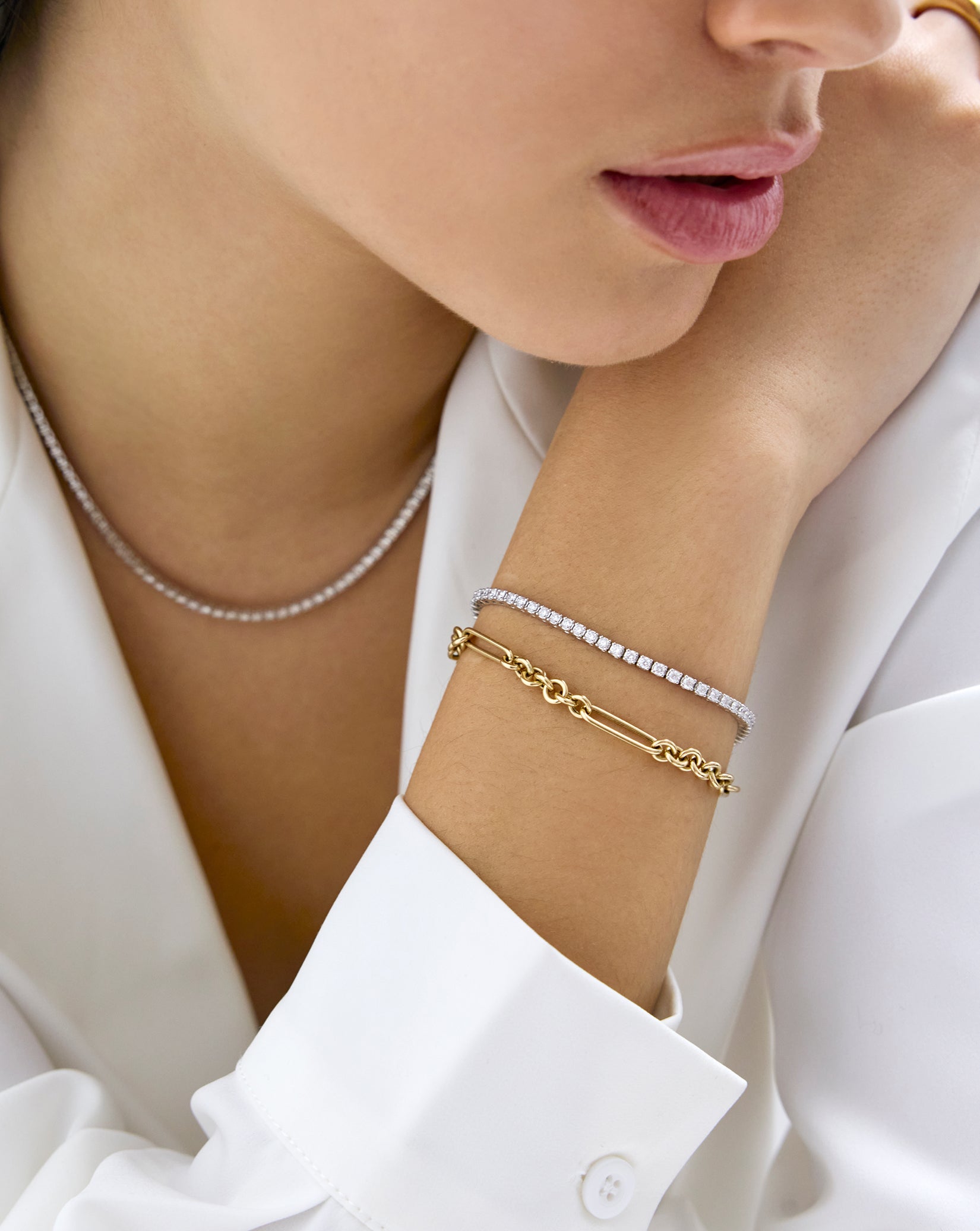 ミュージシャン POINTLESS JOURNEY CHAIN BRACELET + RING Tiniest Heart Chain Ring | Catbird Jewelry