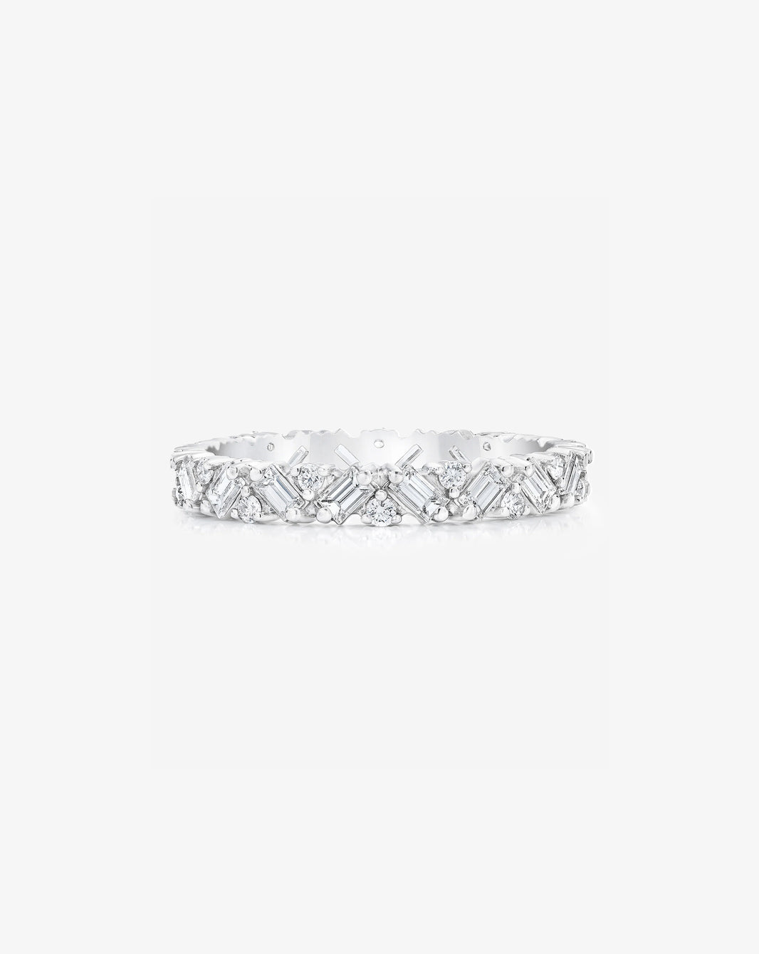 Ring Concierge Baguette Cluster Eternity Band Platinum flat image