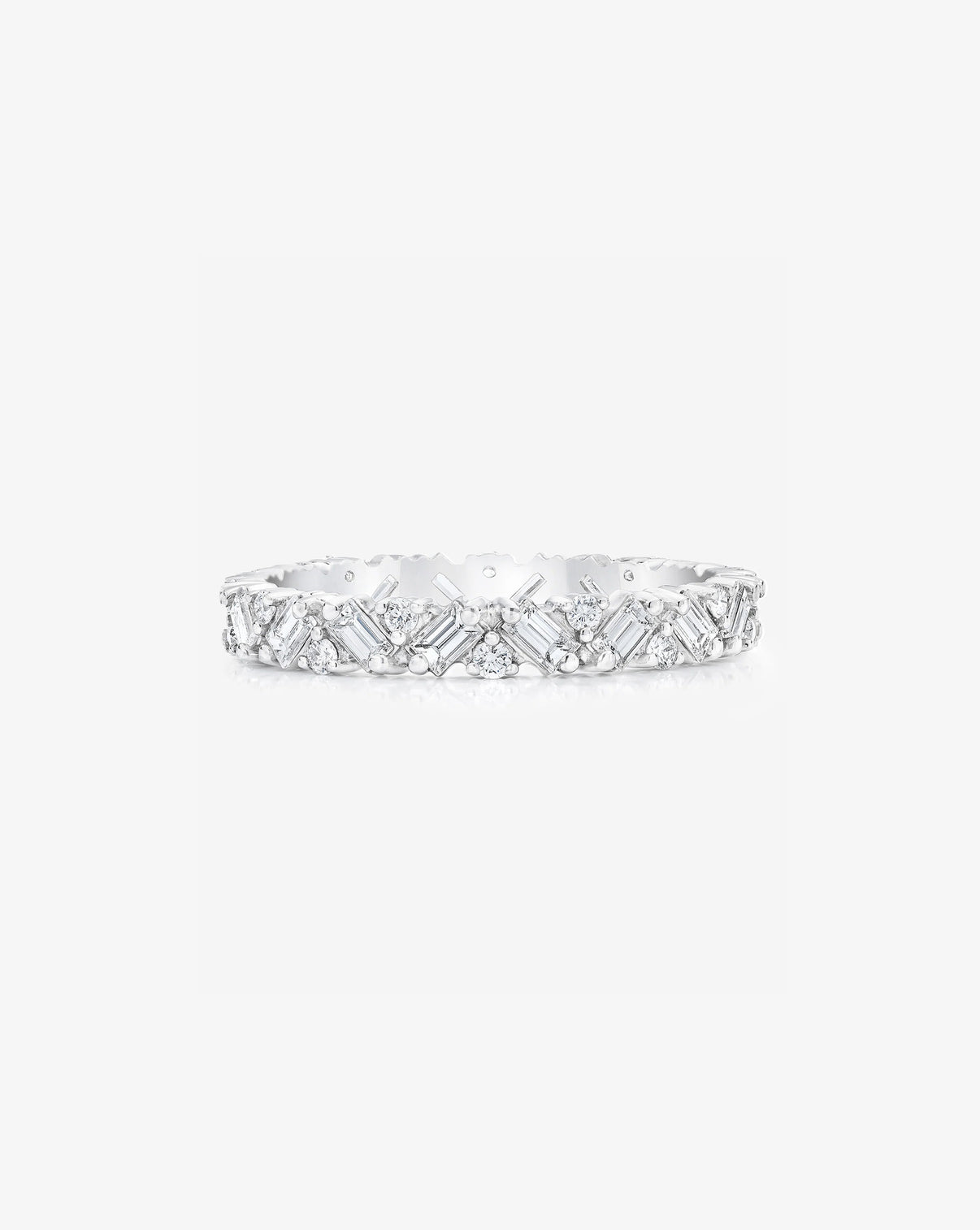 Ring Concierge Baguette Cluster Eternity Band Platinum flat image