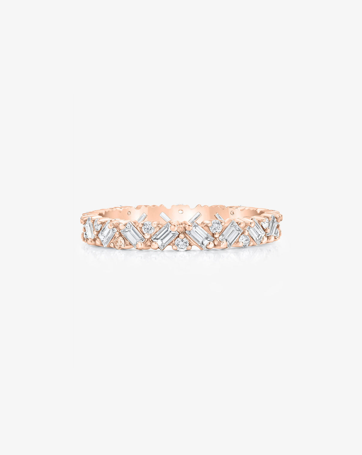 Ring Concierge Baguette Cluster Eternity Band 14k Rose Gold flat lay image