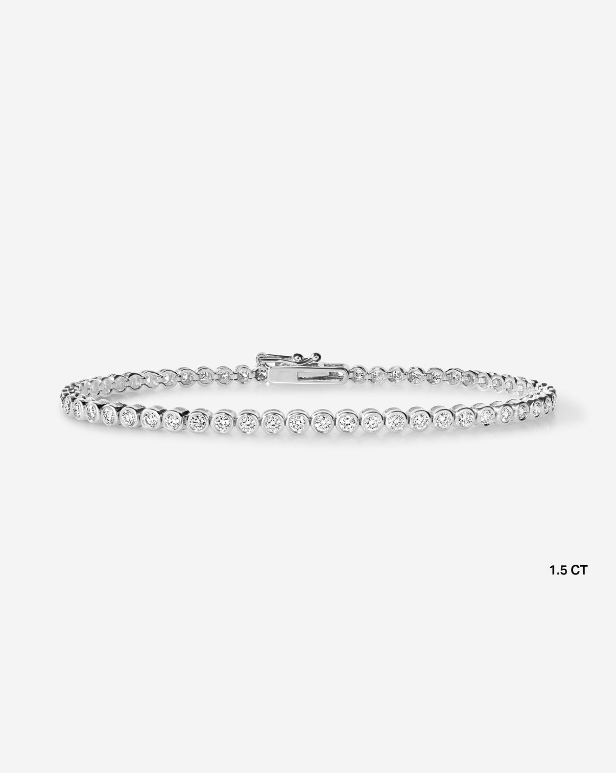 Ring Concierge Bezel Diamond Tennis Bracelet 14k white gold 1.5