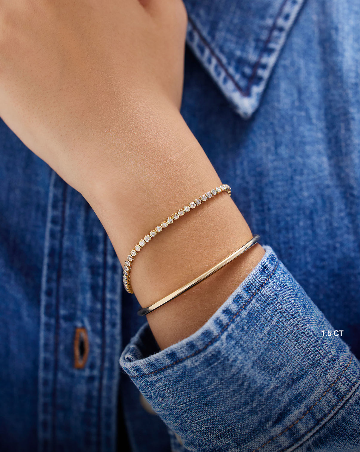 Ring Concierge Bracelets Bezel-Set Classic Diamond Tennis Bracelet on-model global