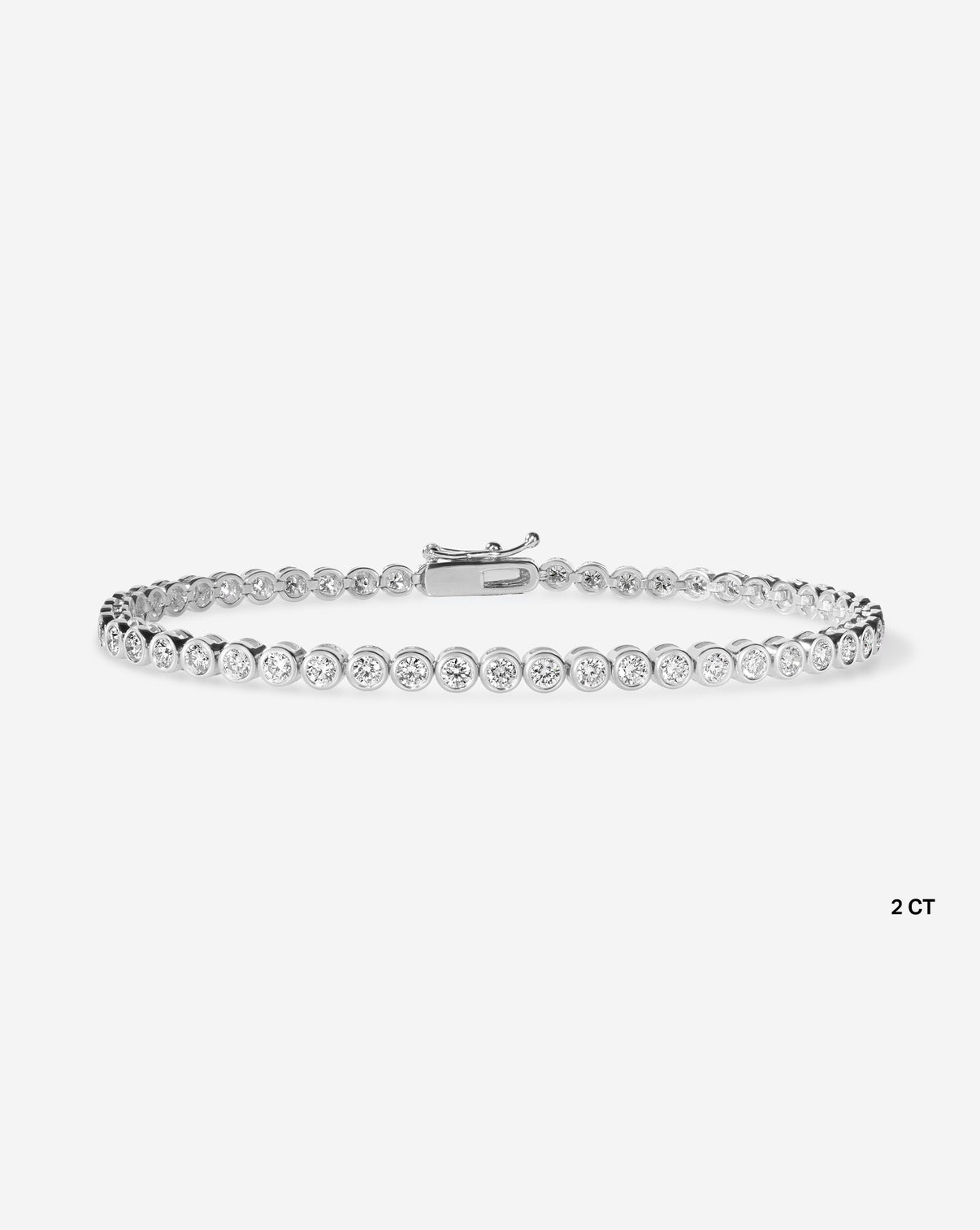 Ring Concierge Bezel Diamond Tennis Bracelet 14k white gold 2