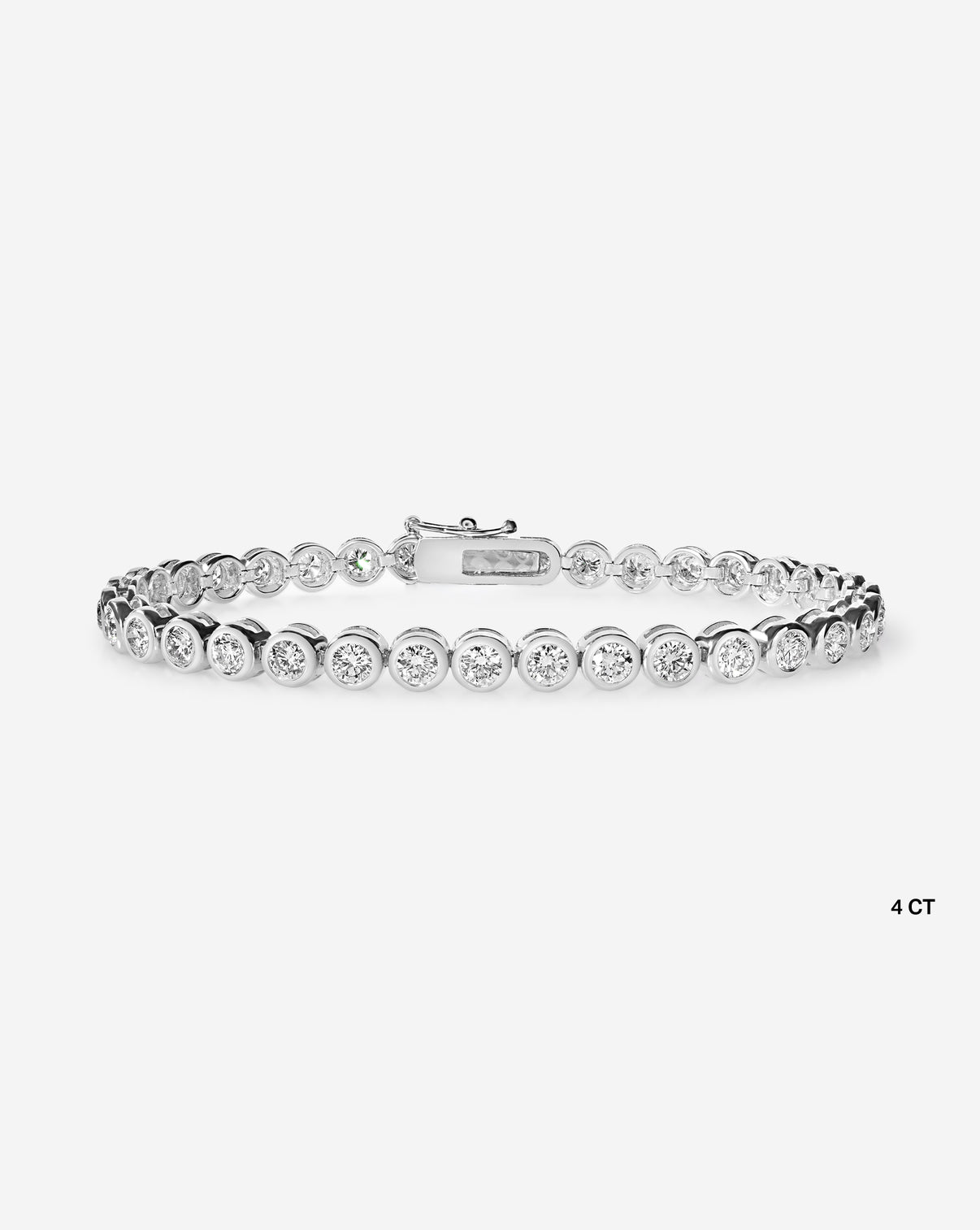 Ring Concierge Bezel Diamond Tennis Bracelet 14k white gold 4