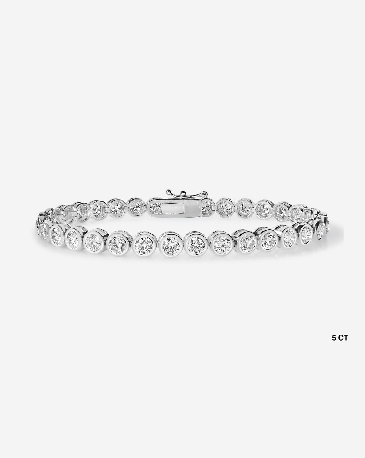 Ring Concierge Bezel Diamond Tennis Bracelet 14k white gold 5